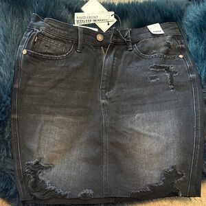Judy Blue Distressed Black Mini Skirt